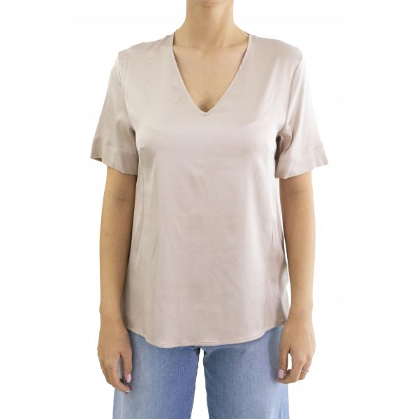Maglia in viscosa scollo a v maniche corte Please
